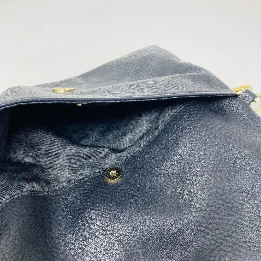 Charming Charlie Women’s Lot Of 2 Handbag & Clutch‎ Black Pebbled Faux Leather